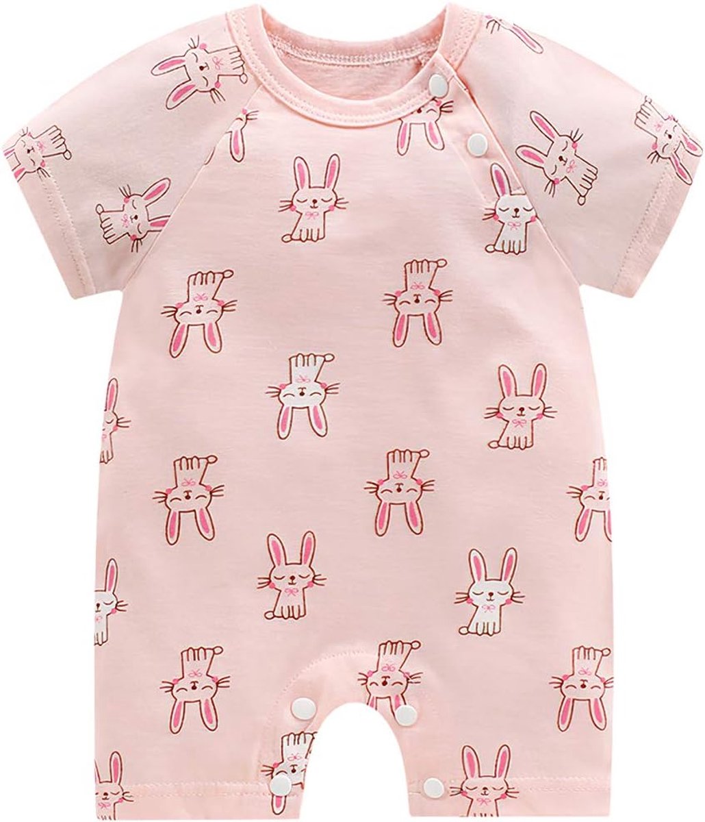 Baby meisjes zomer rompers korte mouw - schattige cartoon print - comfortabel voor dagelijks gebruik - ShopVlot