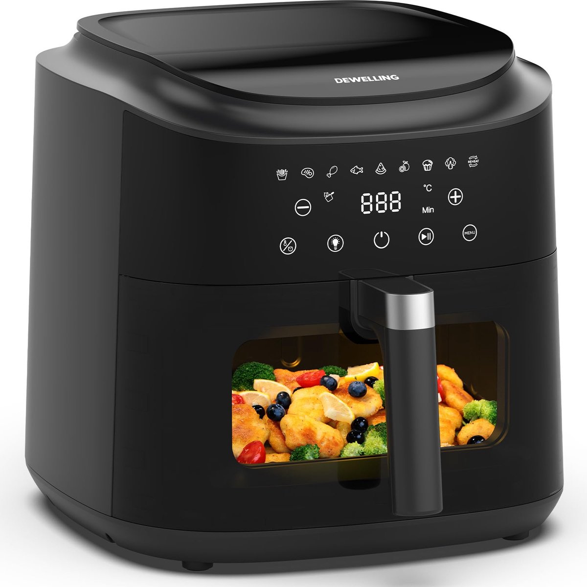 Heteluchtfriteuse XXL 9 liter - metaal - 9 programma's - snelkoken - ShopVlot