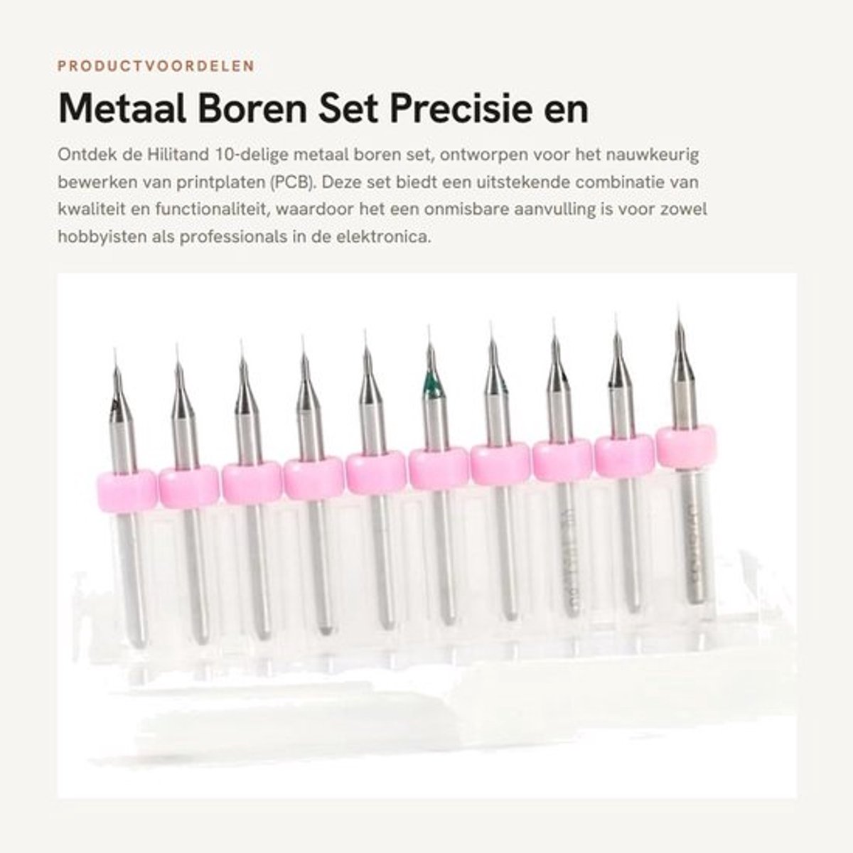 Metaal Boren Set - Precisie en Kwaliteit - 10-delig - Perfect voor PCB - Duurzaam en Betrouwbaar - Gereedschap - Voor Professioneel Gebruik