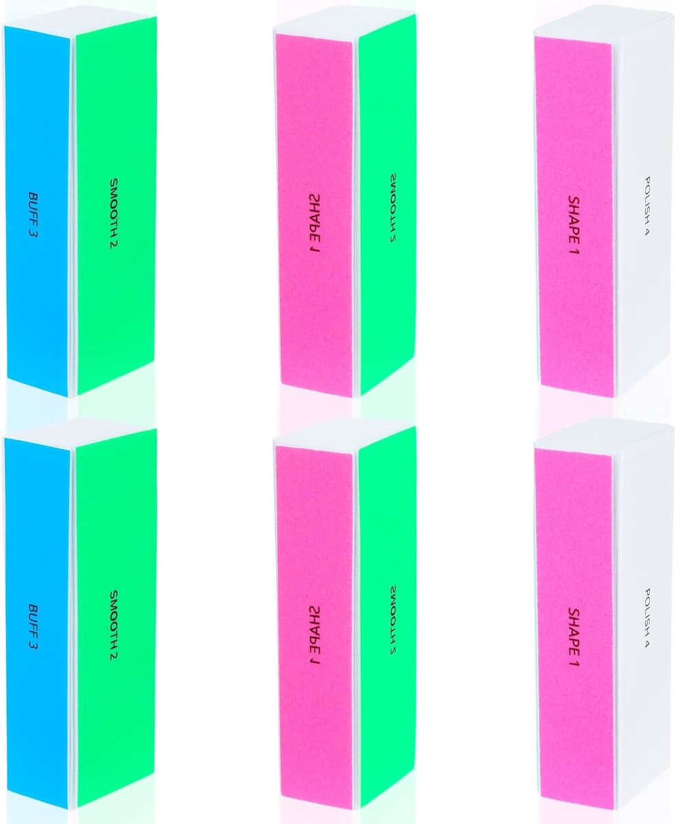 Nagelpolijstset 6 stuks - 4 stappen ontwerp - kleurrijk nagelvijlblok - voor glanzende nagels - ShopVlot