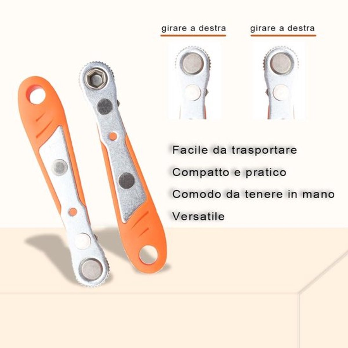 Ratelsleutel 1/4 Inch - Mini Magnetische Schroevendraaier - 10 Schroefbits - Verstelbare Hoek - Antislip Handvat - Hoogwaardige Materialen