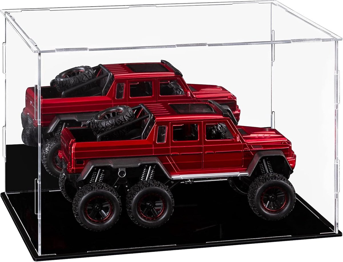 Displaycase voor actiefiguren 30 x 19,8 x 19,8 cm - transparant acryl met spiegel - stofvrij en decoratief - ShopVlot