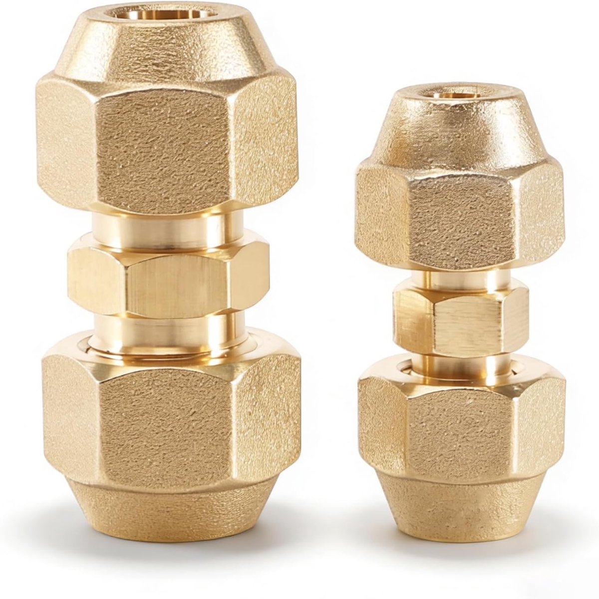 Airconditioning-schroefverbindingsset 1/4 inch en 3/8 inch - dubbele nippel - koperen buiskoppelingsadapter - ShopVlot