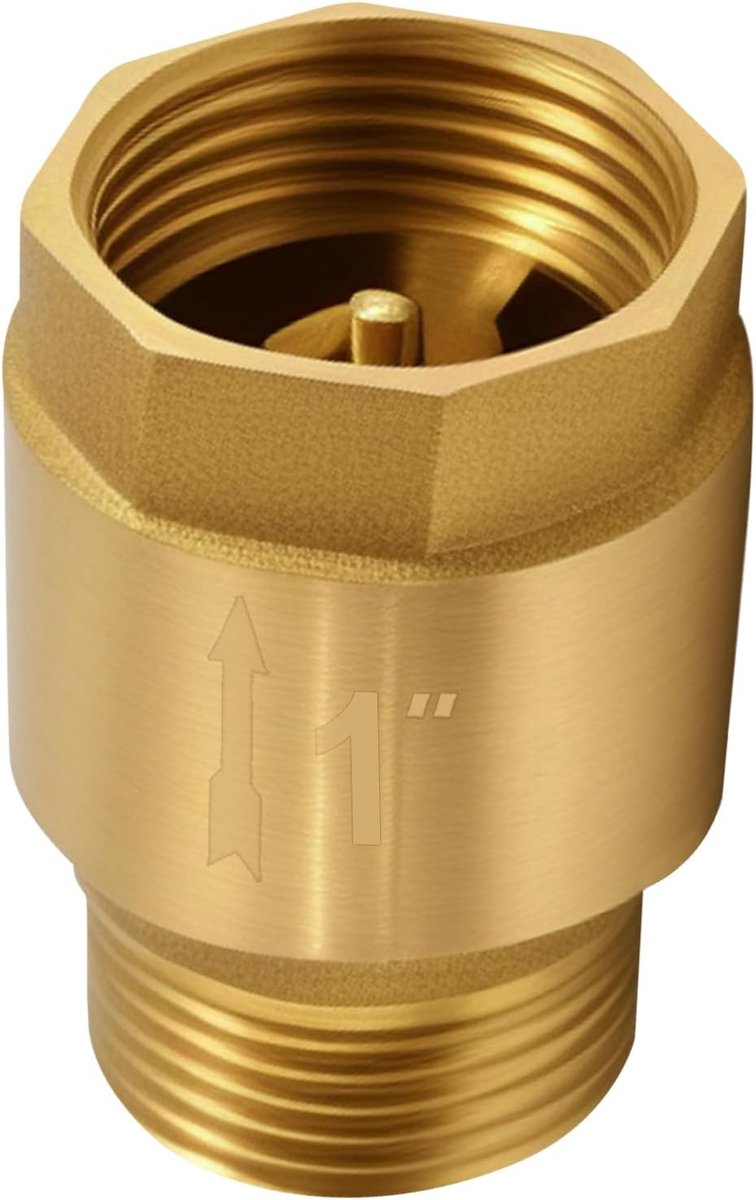 Terugslagklep 2,5cm - Messing - Waterdicht - Voorkomt terugstroming - ShopVlot