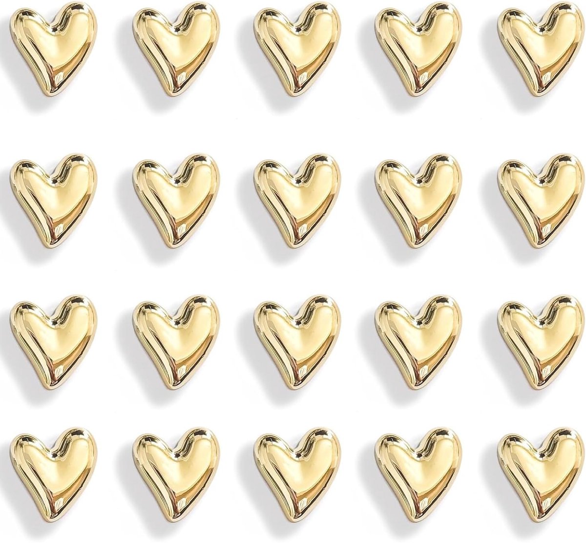 Fridge magnets hartvormig 20 stuks - kleurrijk design - duurzame materialen - vrolijke decoratie voor thuis - ShopVlot