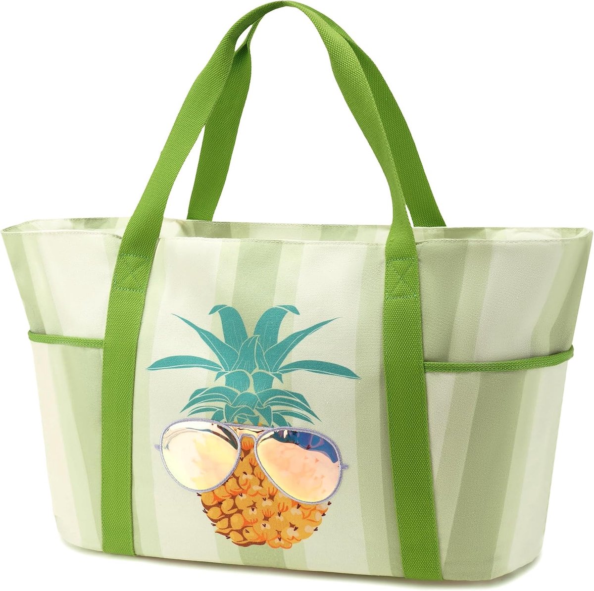 Strandtas XXL met Rits - Canvas Bad Tas - Groot met Vochtcompartiment - Ideaal voor Vakantie - ShopVlot