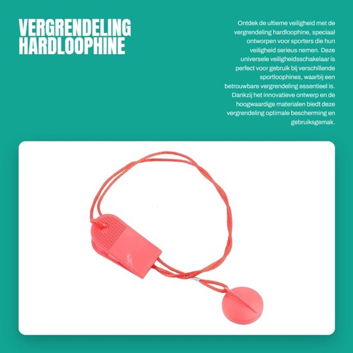 Veiligheidsschakelaar Universeel - Vergrendeling Hardloophine - Beveiligingssleutel - Magnetisch - Groot Formaat - Geschikt voor Diameter >32 mm - Hardloopveiligheidssleutel