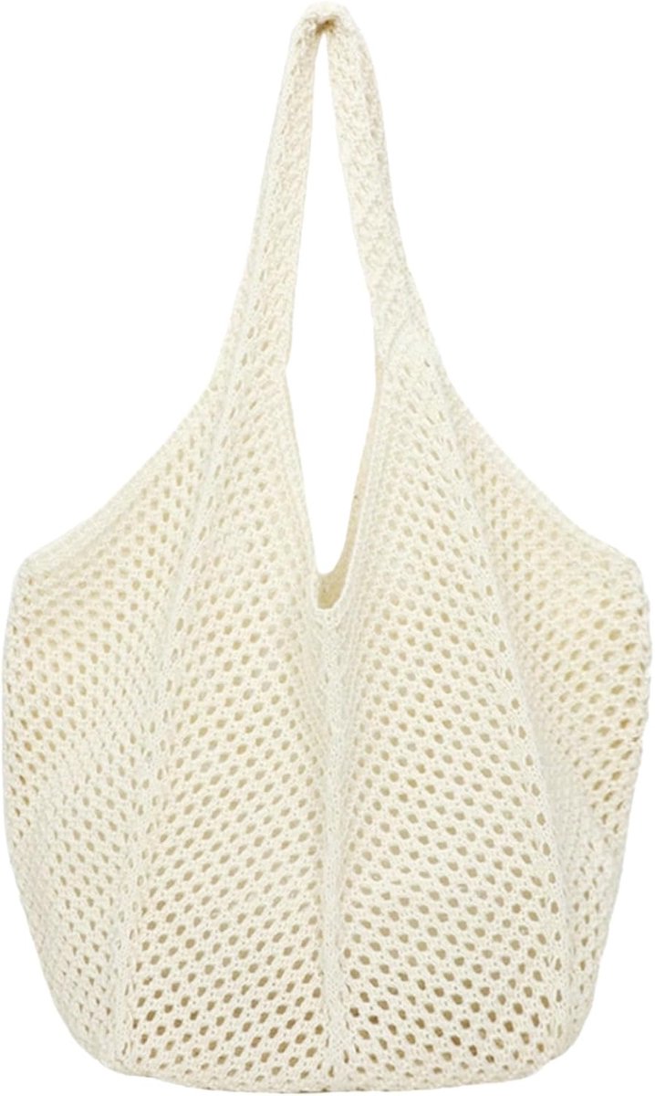 strandtas gehaakt - mesh schoudertas - trendy design - perfect voor vakantie - ShopVlot