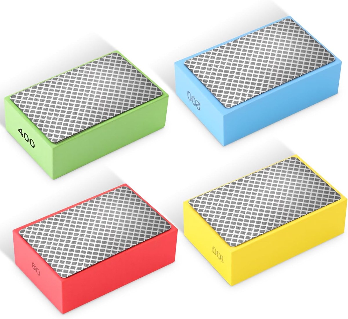 Glas slijpers 4pcs - diamant hand schuurpad - diverse korrelgroottes - ideaal voor precisiewerk - ShopVlot
