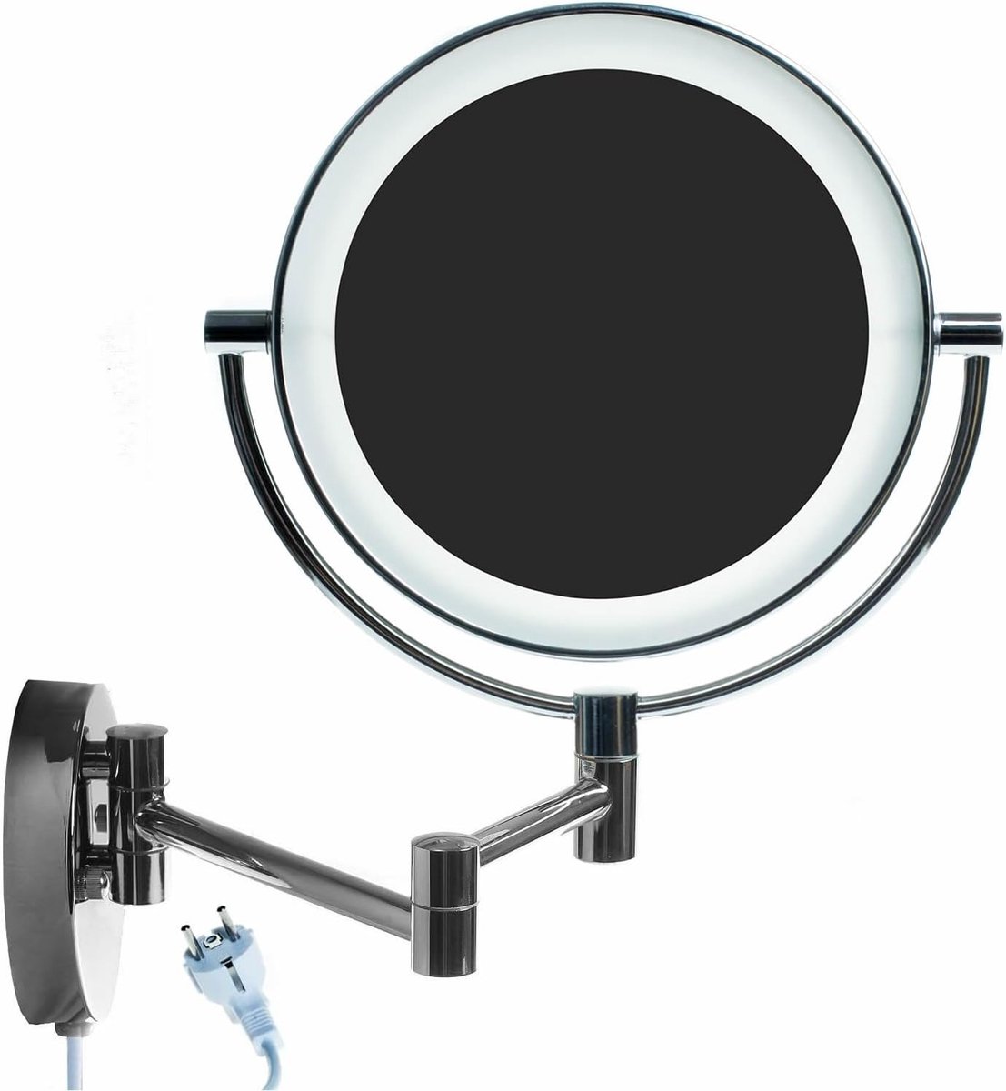 Cosmeticaspiegel 8,5 Inch - Dubbelzijdig Verlicht - 7x Vergroting - Perfect voor Make-up en Scheren - ShopVlot