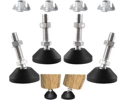 Uni-Fine Leveling Legs M12 x 50 x Diameter 40 mm, Can Withstand 500 kg, Adjustable Feet for Furniture - ShopVlot