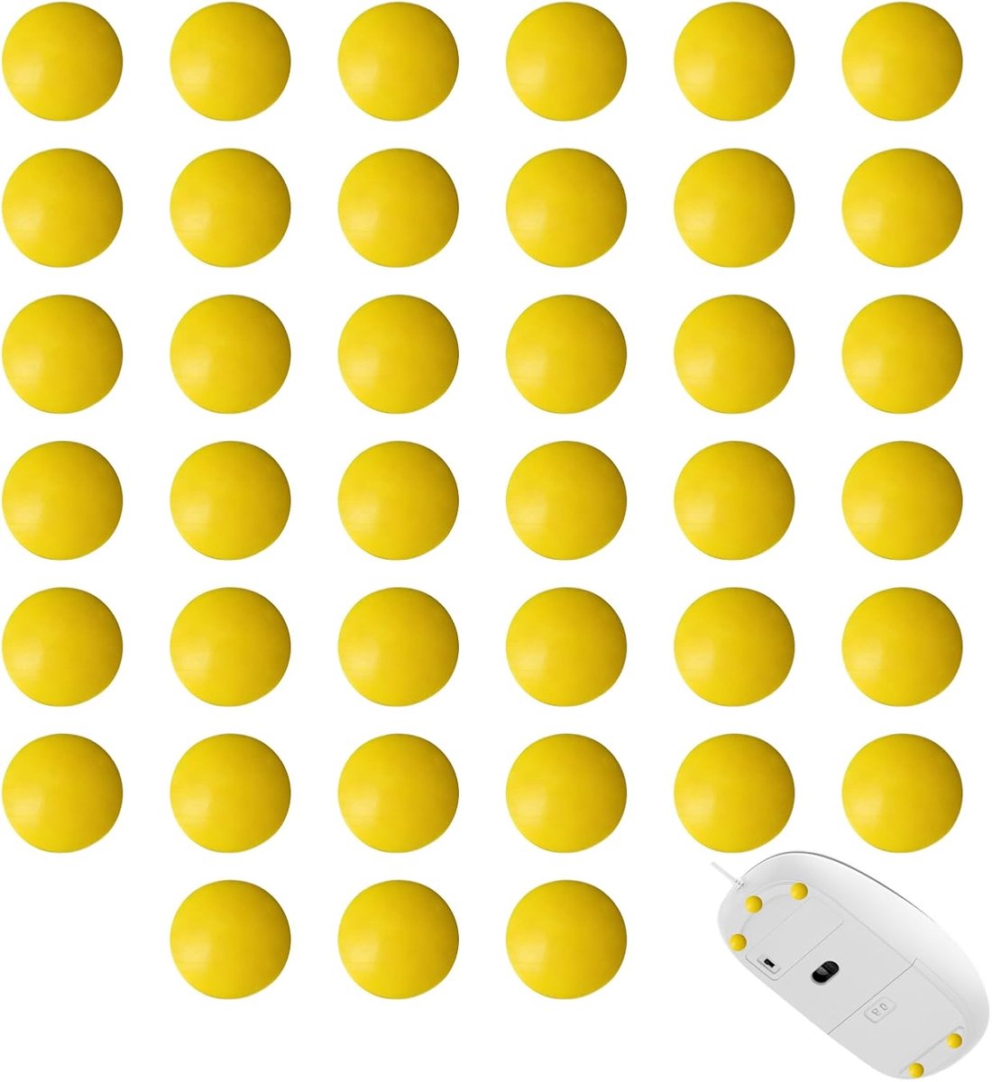 40pcs Pro UHMW-PE Mouse Dot Skate [Yellow], Designed for Demanding Players, Durable Performance, Compatible with Glass - ShopVlot