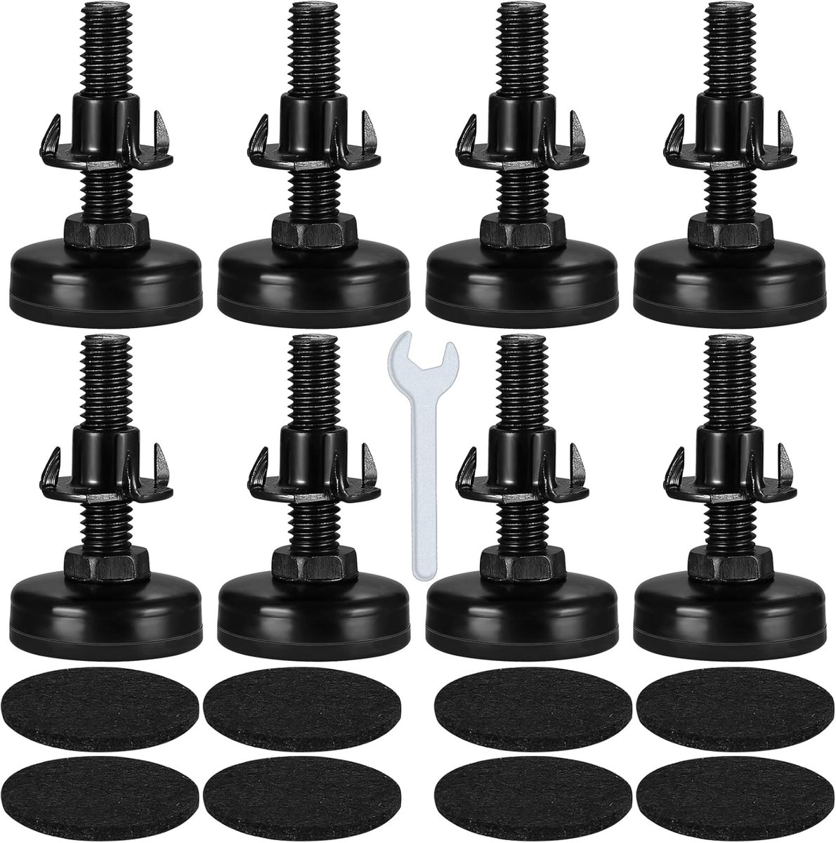 McBlast M10 Set of 8 Height Adjustable Leveling Legs Metal Adjusting Screws with Impact Nut for Furniture Table Chair - ShopVlot