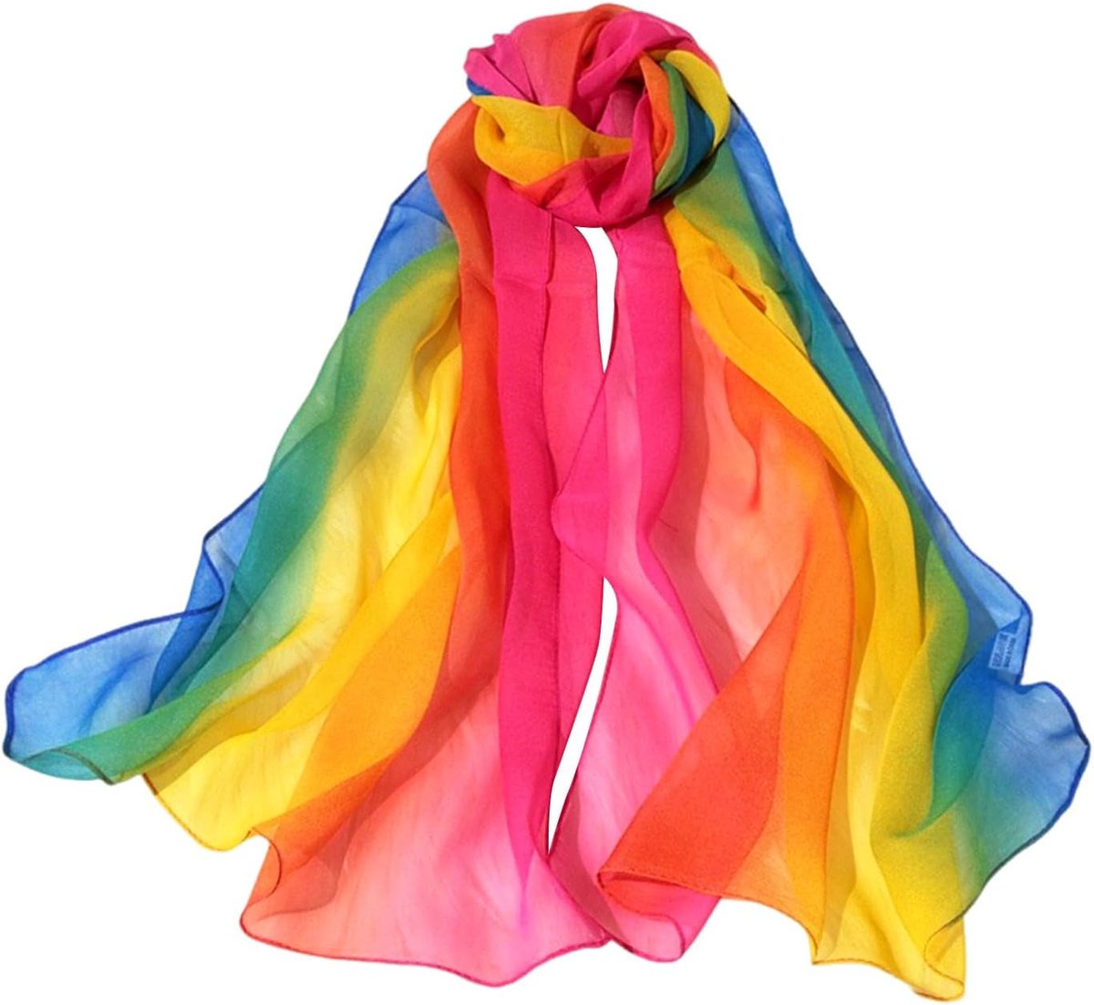 1 Pcs Colorful Silk Scarf, Rectangular Silk Scarf, Decorative Silk Scarf, Beach Scarf, Soft and Thin Silk Scarf. - ShopVlot