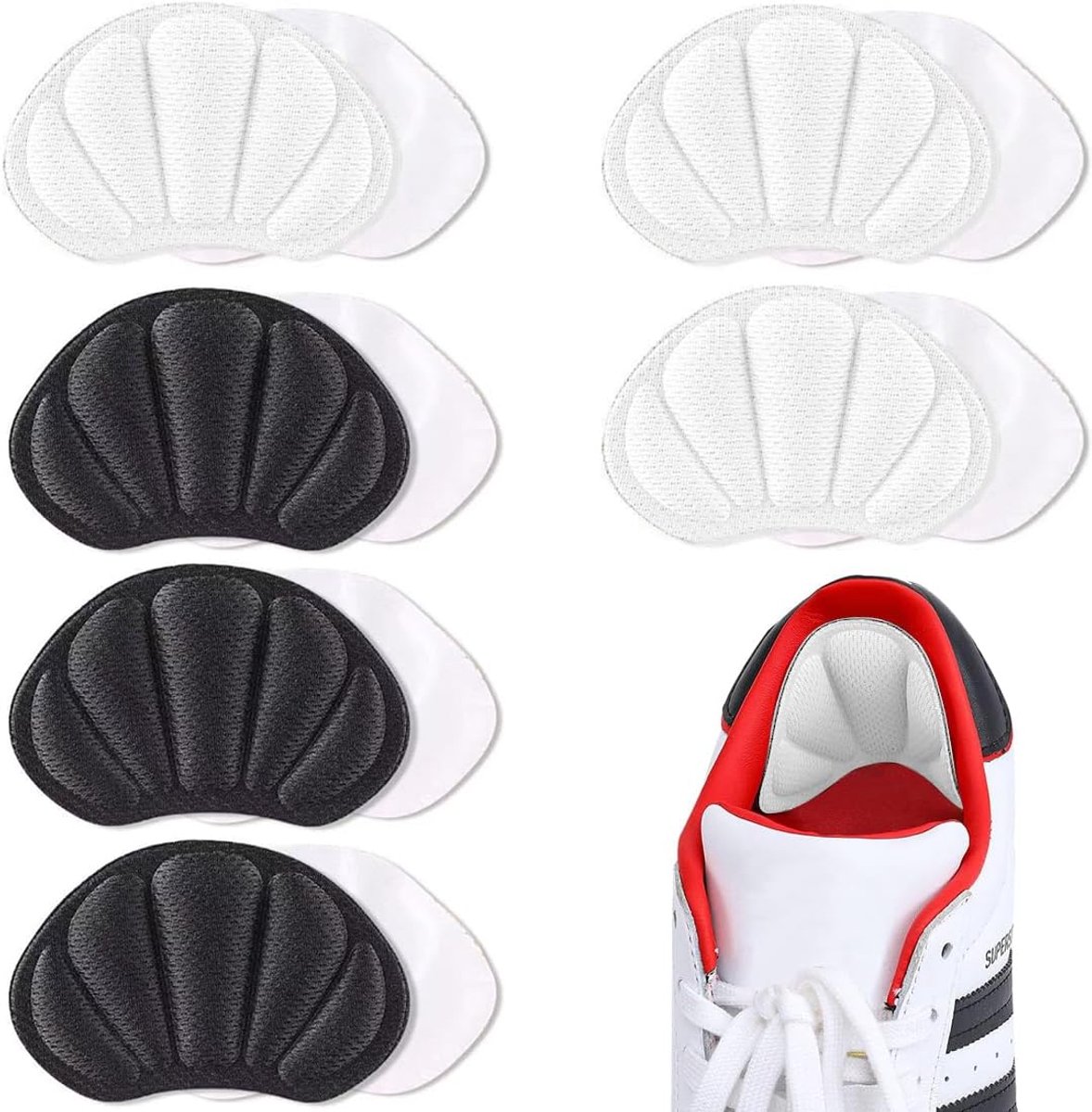 6 Pairs Heel Pads for Shoes, Adhesive Heel Pads, Reduce Shoe Size, Heel Pads Against Sanding on Shoes, Heel Protection - ShopVlot