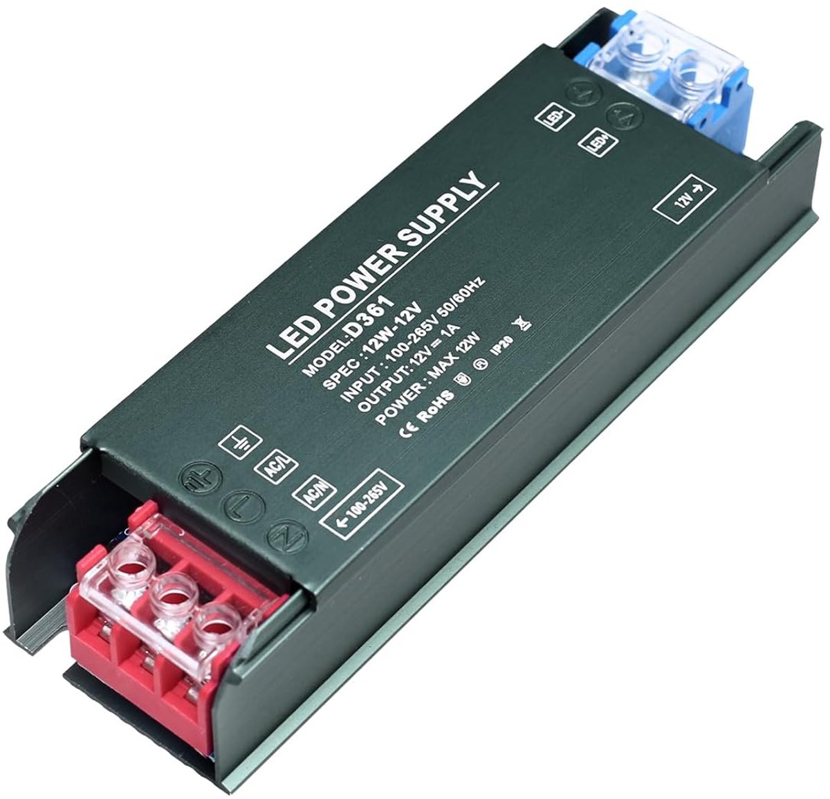KSIBNW power supply 12V 1A 12W LED transformer, transformer 230V to 12V extra thin driver power adapter for LED - ShopVlot