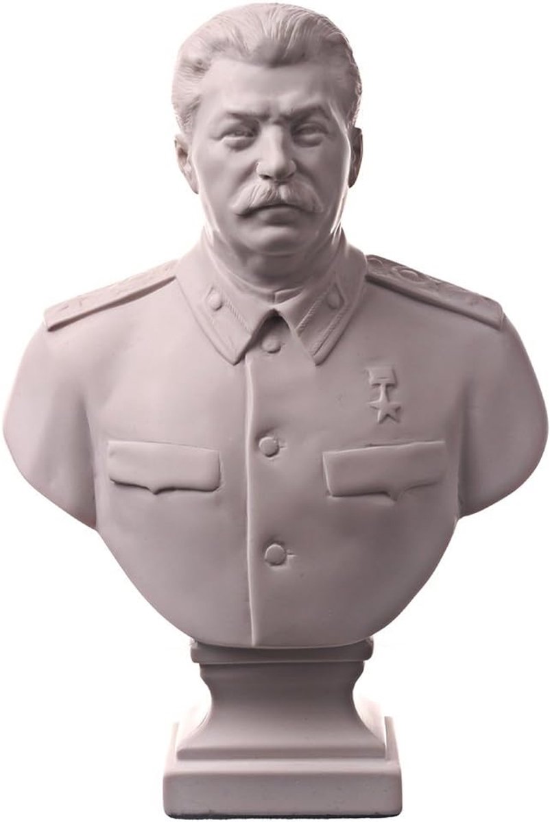 Soviet Russian Soviet leader Joseph Stalin marble bust statue sculpture 25 cm white - ShopVlot