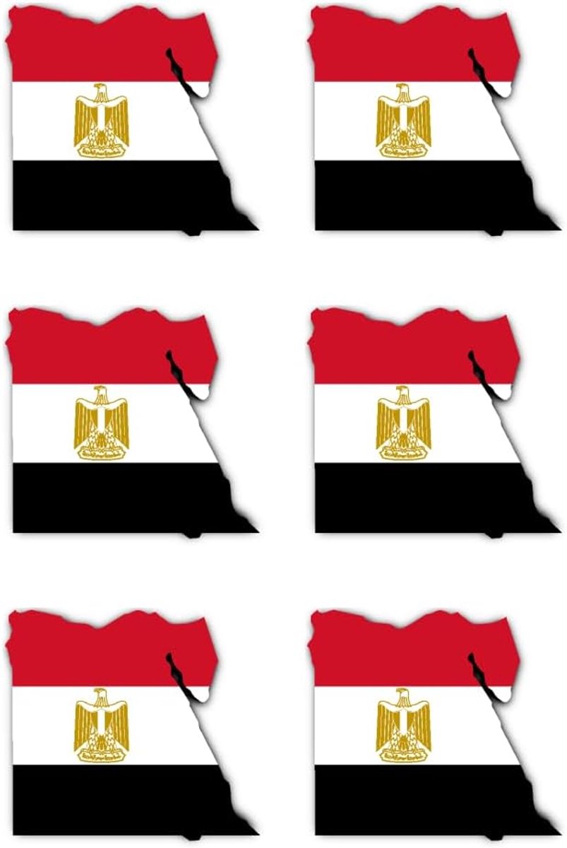 Sticker: 50mm, 6 pieces - Silhouette flag/Flap-Folder - Egypt - EC - for car, laptop and more - ShopVlot