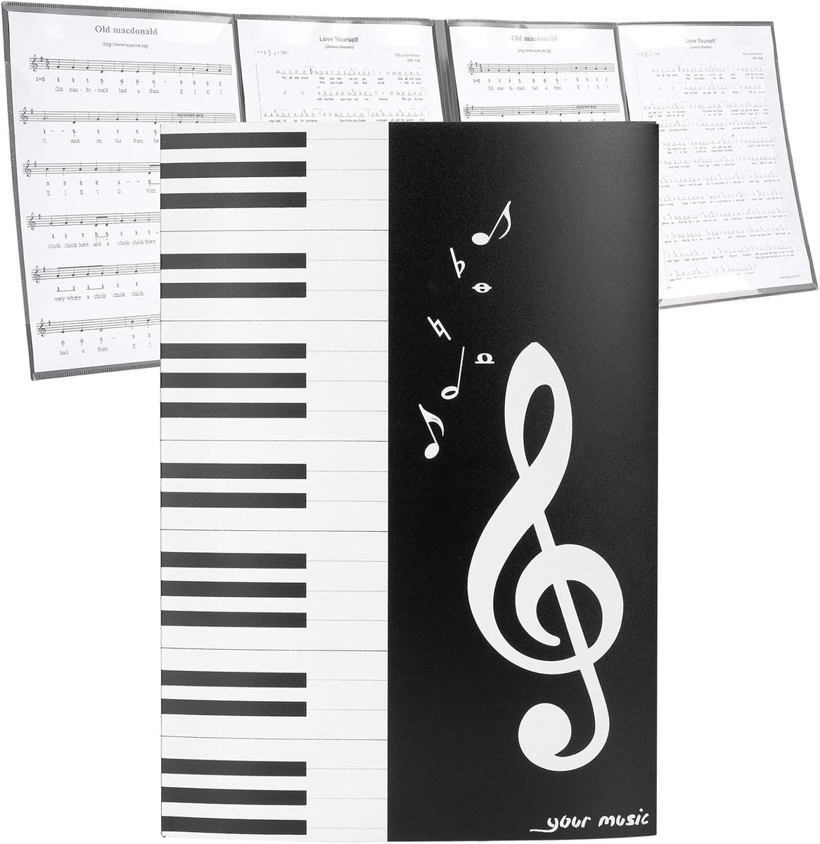 Musiin 6-Pages Piano Sheet Music Folder A4 Triple Foldable Expandable Organizer for Orchestra Choir Piano Arrangement - ShopVlot