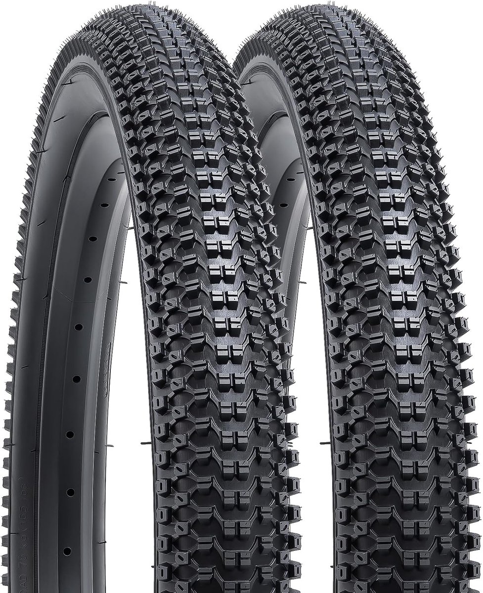 YunSCM 2pcs foldable 24 inch bicycle tires 24 x 2.10 jacket 54-507 compatible 24x2.0 24 x 2.10 24x2.125 - ShopVlot