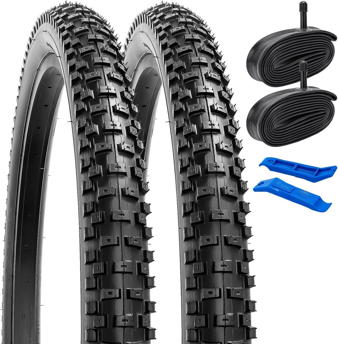 YUNSCM 2-PCS 24" Mountain Bike Tires 24x2.35/57-507 and 24-inch Heavy Duty Inner Tube Compatible with Mountain 24x2.30 - ShopVlot