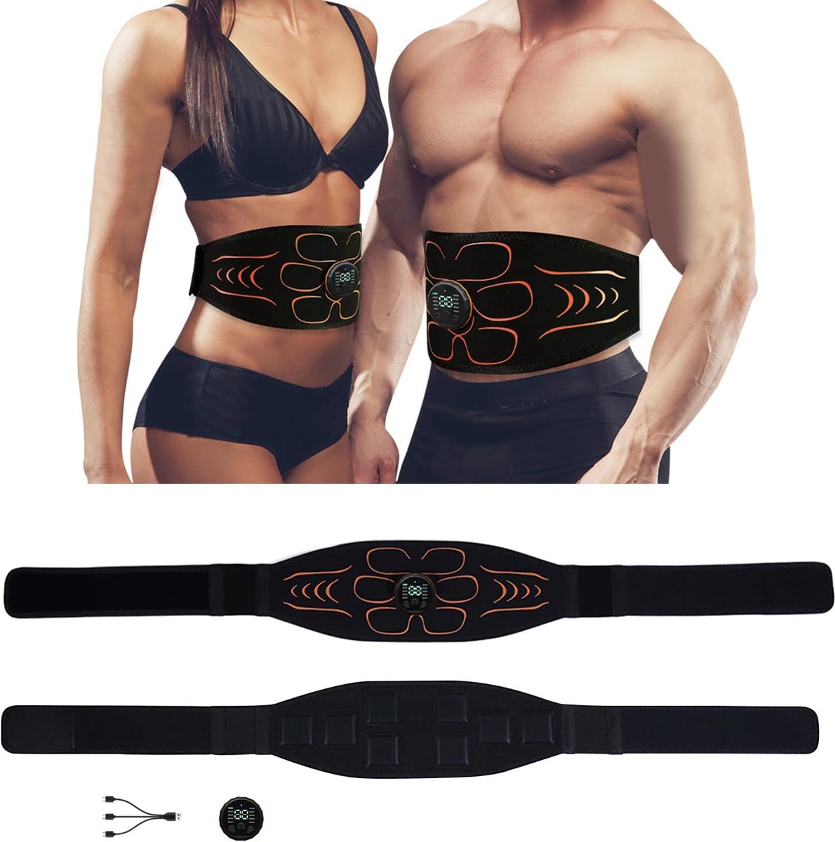 EMS Abdominal Trainer Abdominal Trainer Training Device 10 Modes and 30 Intensities LCD Display Muscle Stimulation - ShopVlot