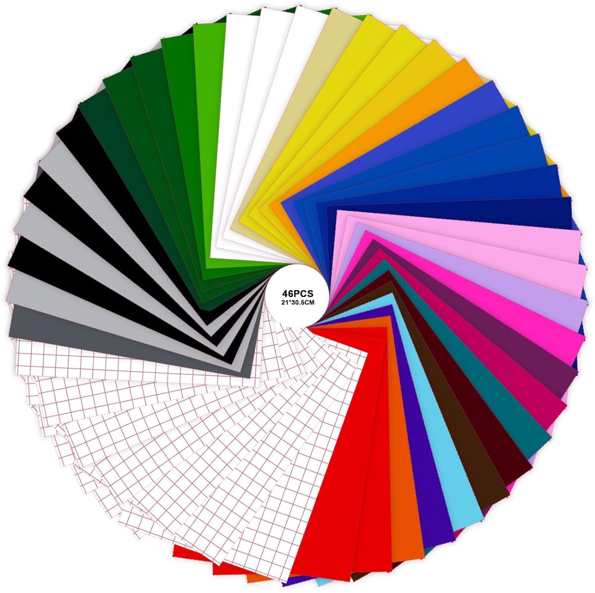 Pack of 46 Self-Adhesive Vinyl Film Plotter, 30.5 x 21 cm, High Quality Adhesive Film for Car, Glass and Wall - ShopVlot