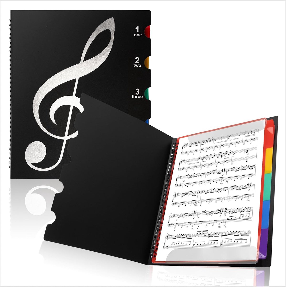 A4 muzieknotitieboek - gekleurde muziekbladen - 20 compartimenten - waterproof en duurzaam - ShopVlot