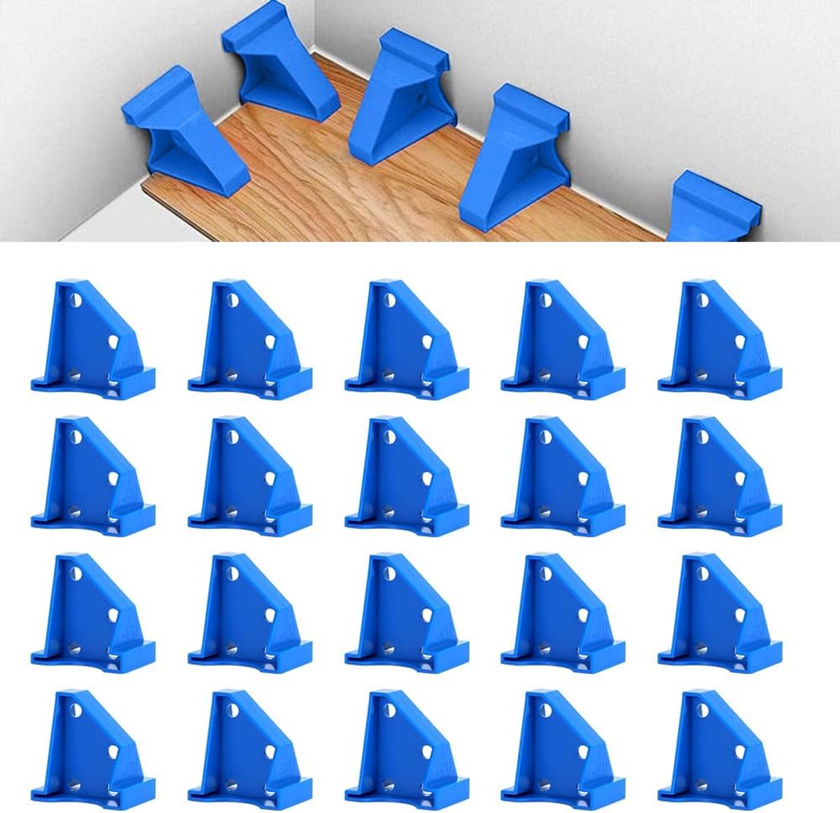 Laminate plankenset 20 stuks - robuuste driehoekige vloerafstandhouders - 1/4 en 1/2 inch - ideaal voor doe-het-zelvers - ShopVlot