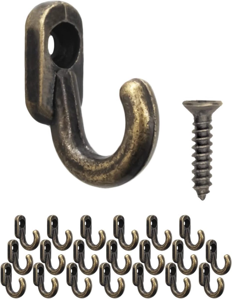 Mini ijzeren haken 30 stuks - bronzen decoratieve haken - multifunctioneel - ideaal voor het ophangen van foto's - ShopVlot