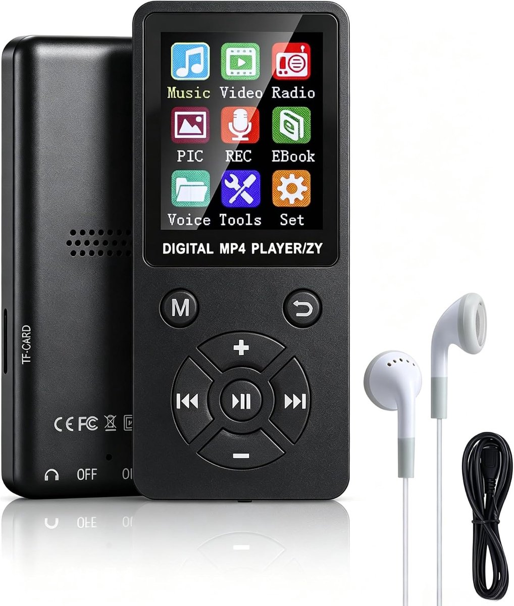 MP3 Speler 64GB - Bluetooth 5.0 - 1.8-inch LCD Scherm - Ondersteunt tot 128GB - ShopVlot