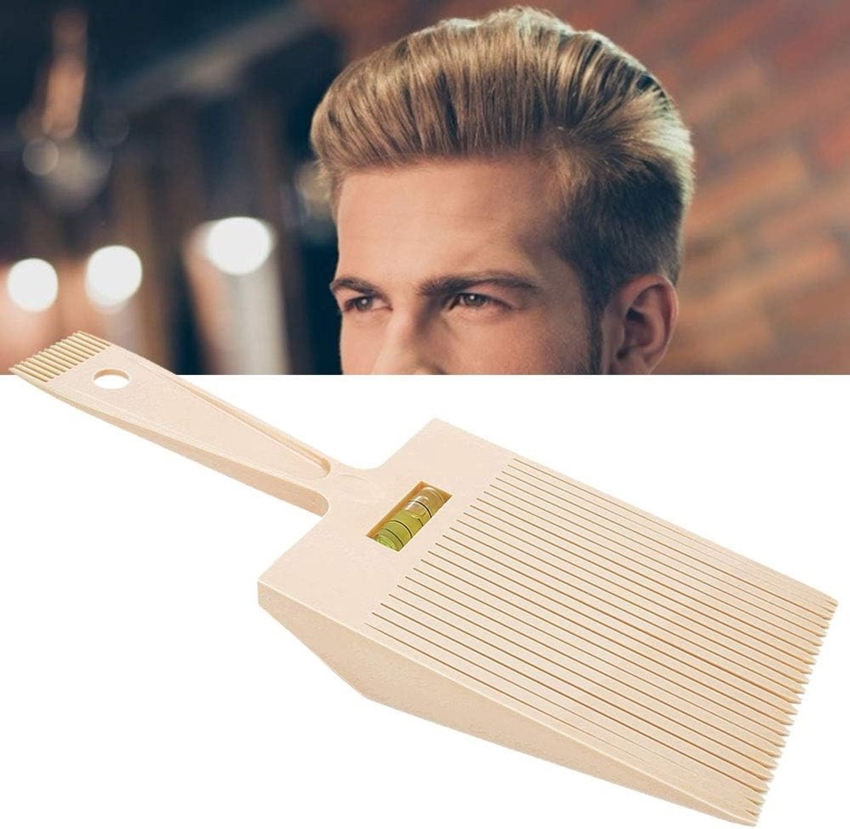 Professionele Haarkam met Waterpas voor Perfecte Haarsnit, Overgangskam en Stylen van Haar