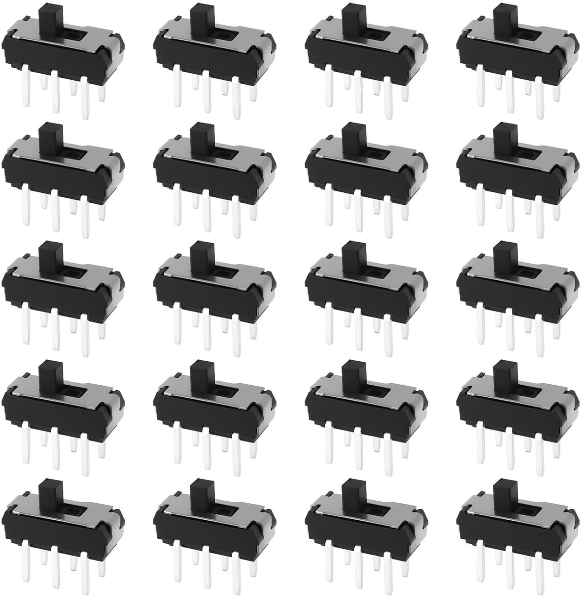Micro Slide Switch 6Pin 2mm - DPDT 2P2T - 300mA/50VDC - Geschikt voor Europese Perforatieplaat - ShopVlot