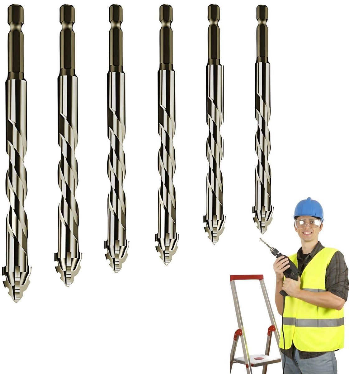 Zaagtandboor 6-delige set - 0.157/0.197/0.236/0.315/0.394/12 mm - vier snijkanten - ShopVlot