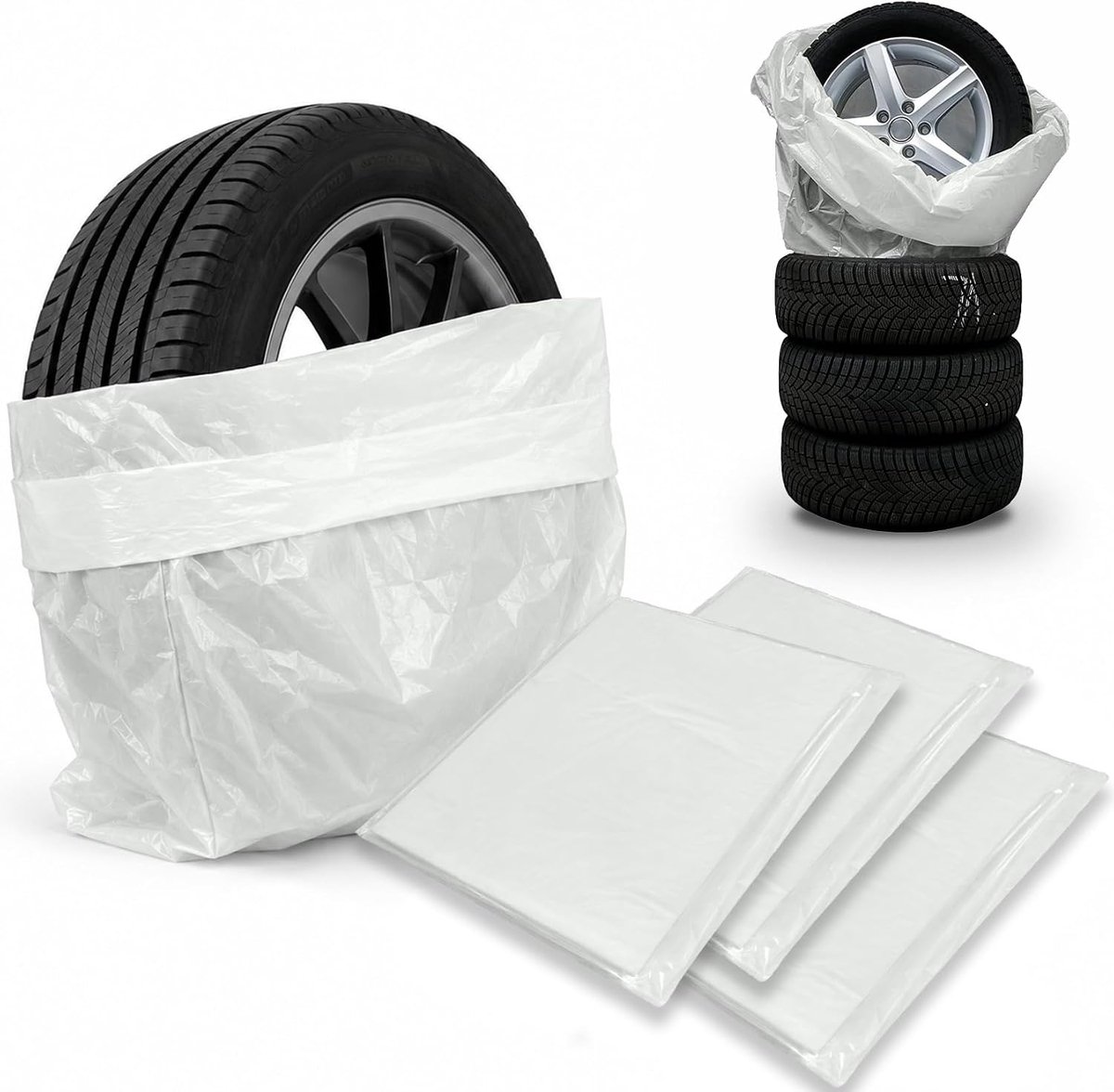 Bandenzakken 4-delig - waterdicht - stevig materiaal - eenvoudig opbergen - ShopVlot