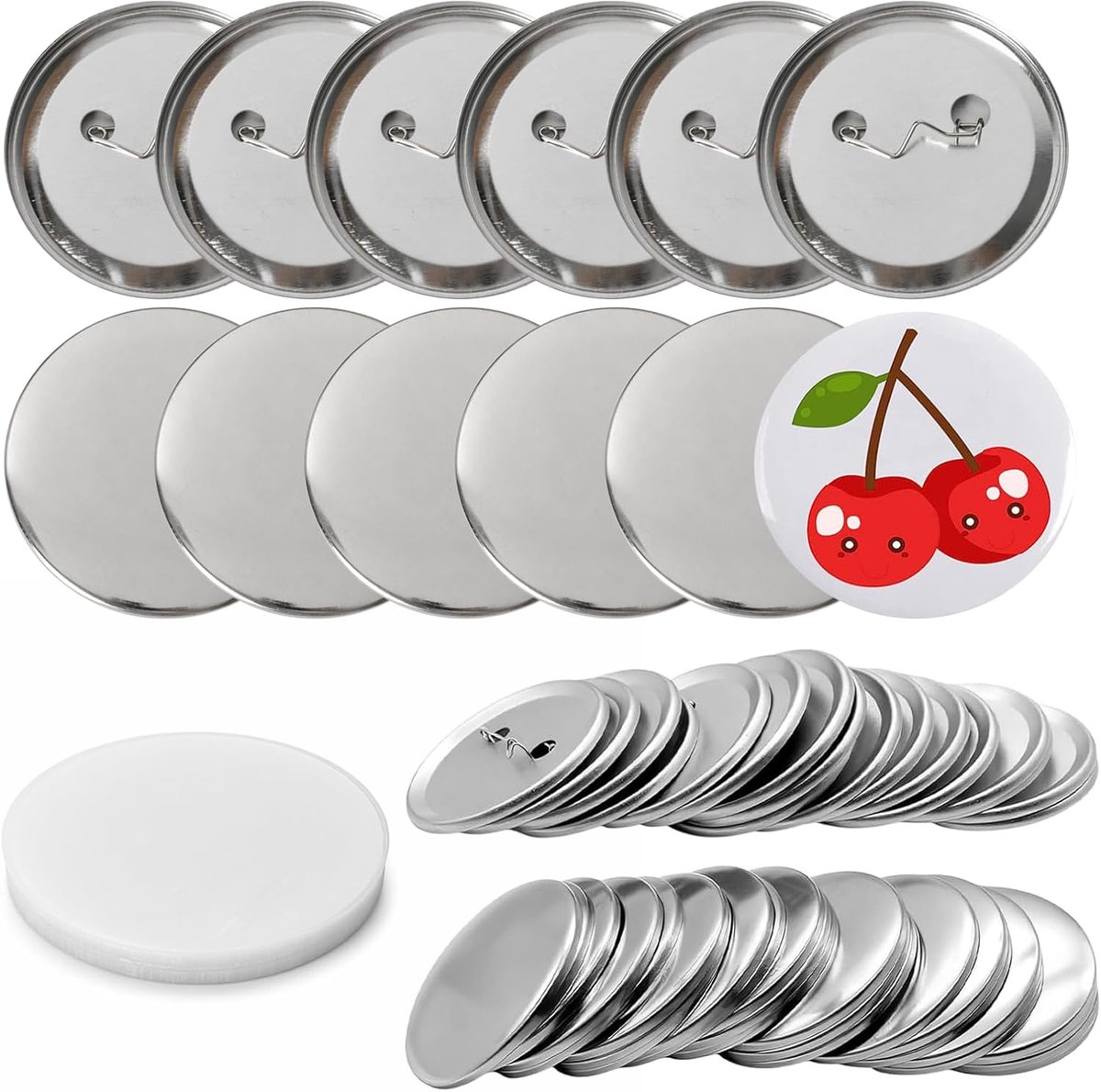 Metalen knoopjes 58 mm - sets van 100 - met veiligheidsspeld - maak gepersonaliseerde badges - ShopVlot