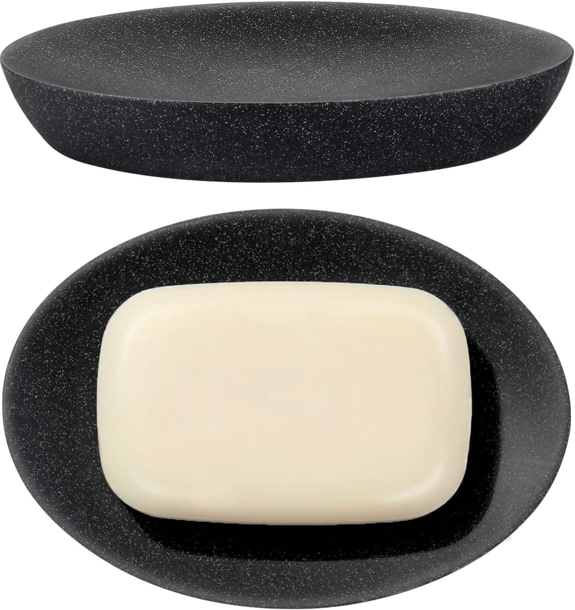 Seifhouder met antislip - compact formaat - gemengd grit en marmer - ideaal voor badkamer - ShopVlot
