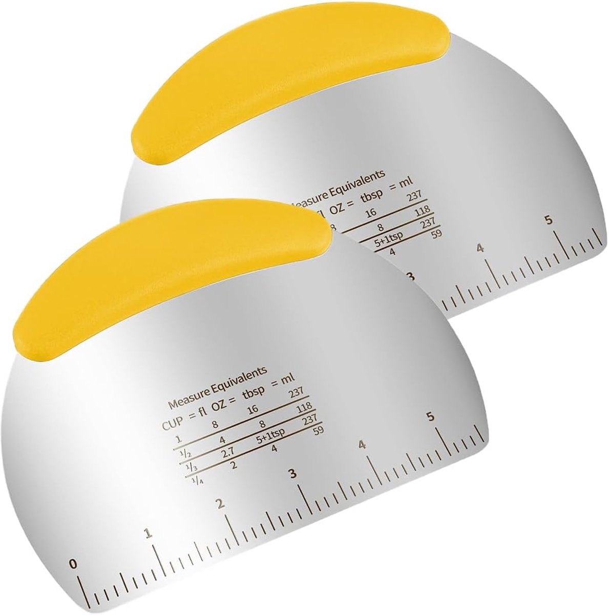 Keukenspatels 2 stuks 16 x 11,4 cm - roestvrijstaal - met schaalverdeling - ideaal voor nauwkeurig snijden - ShopVlot