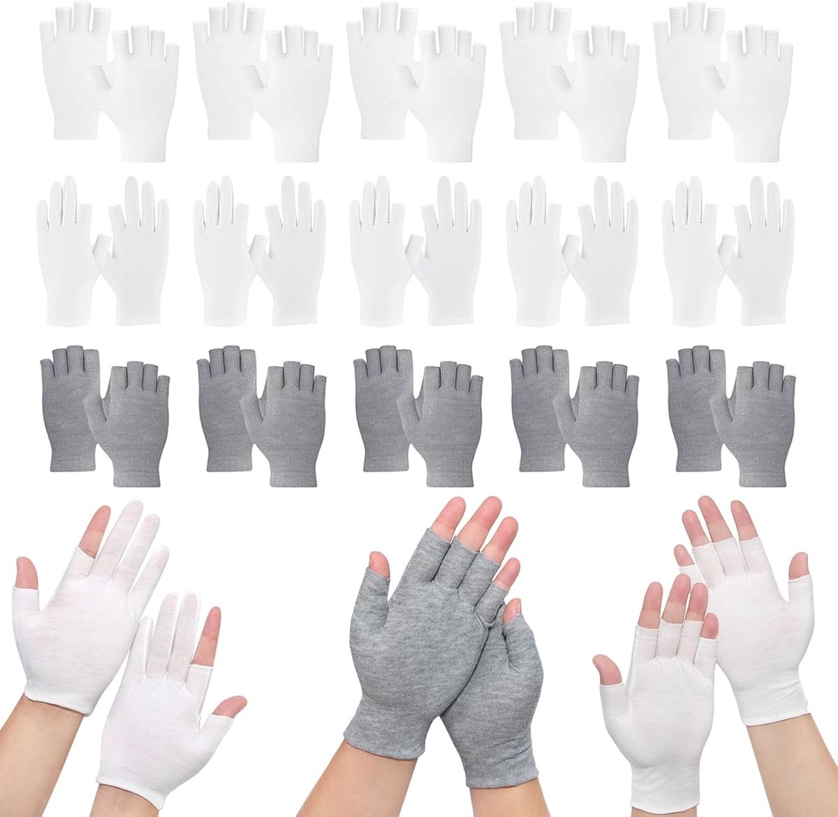 Vingerloze handschoenen - halfvingers katoen - UV-bescherming - ideaal voor golf en fietsen - ShopVlot