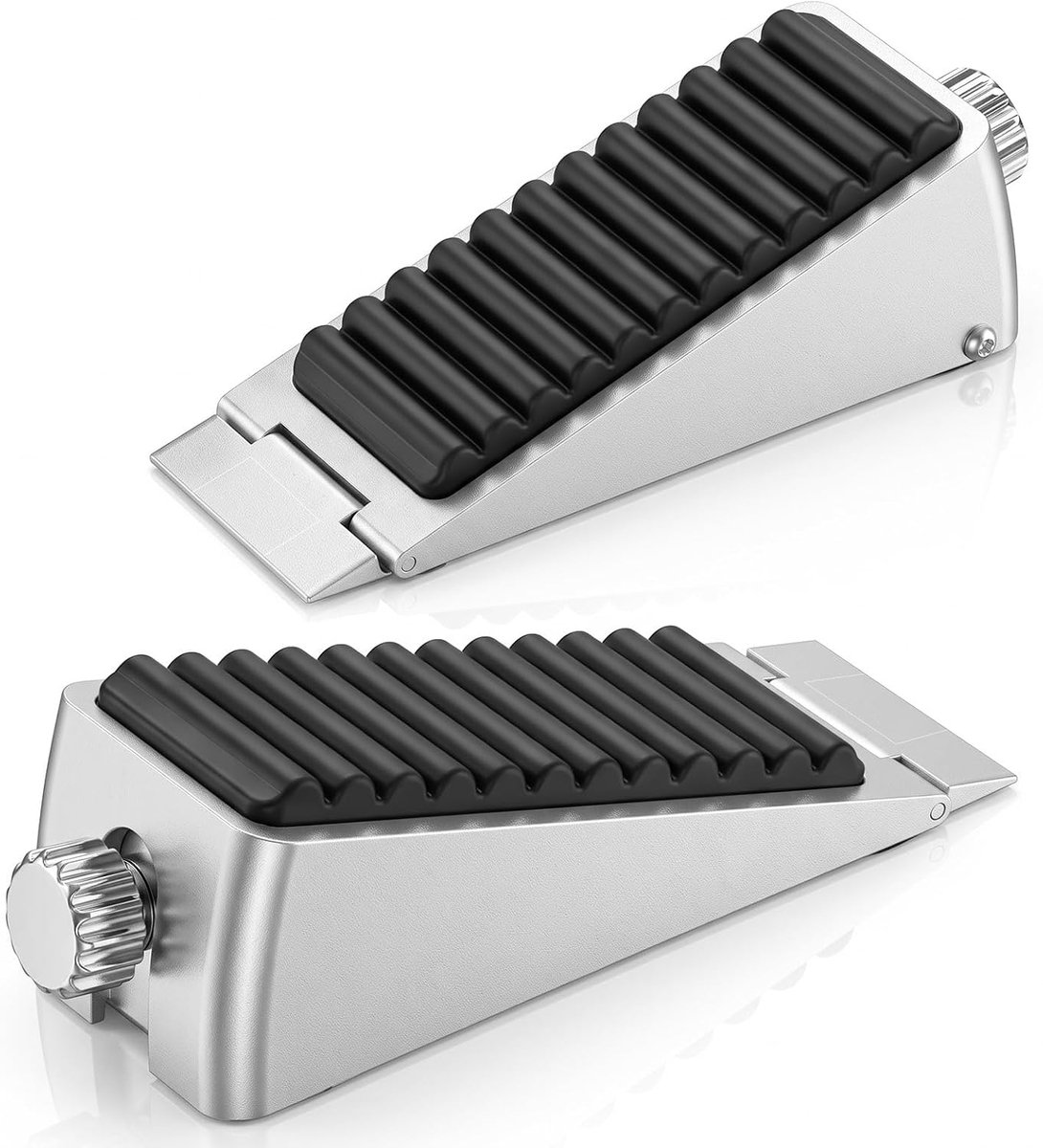 Deurstopper verstelbaar 4,3-6,5 cm - rubber en aluminium - antislip ontwerp - ideaal voor thuis en kantoor - ShopVlot