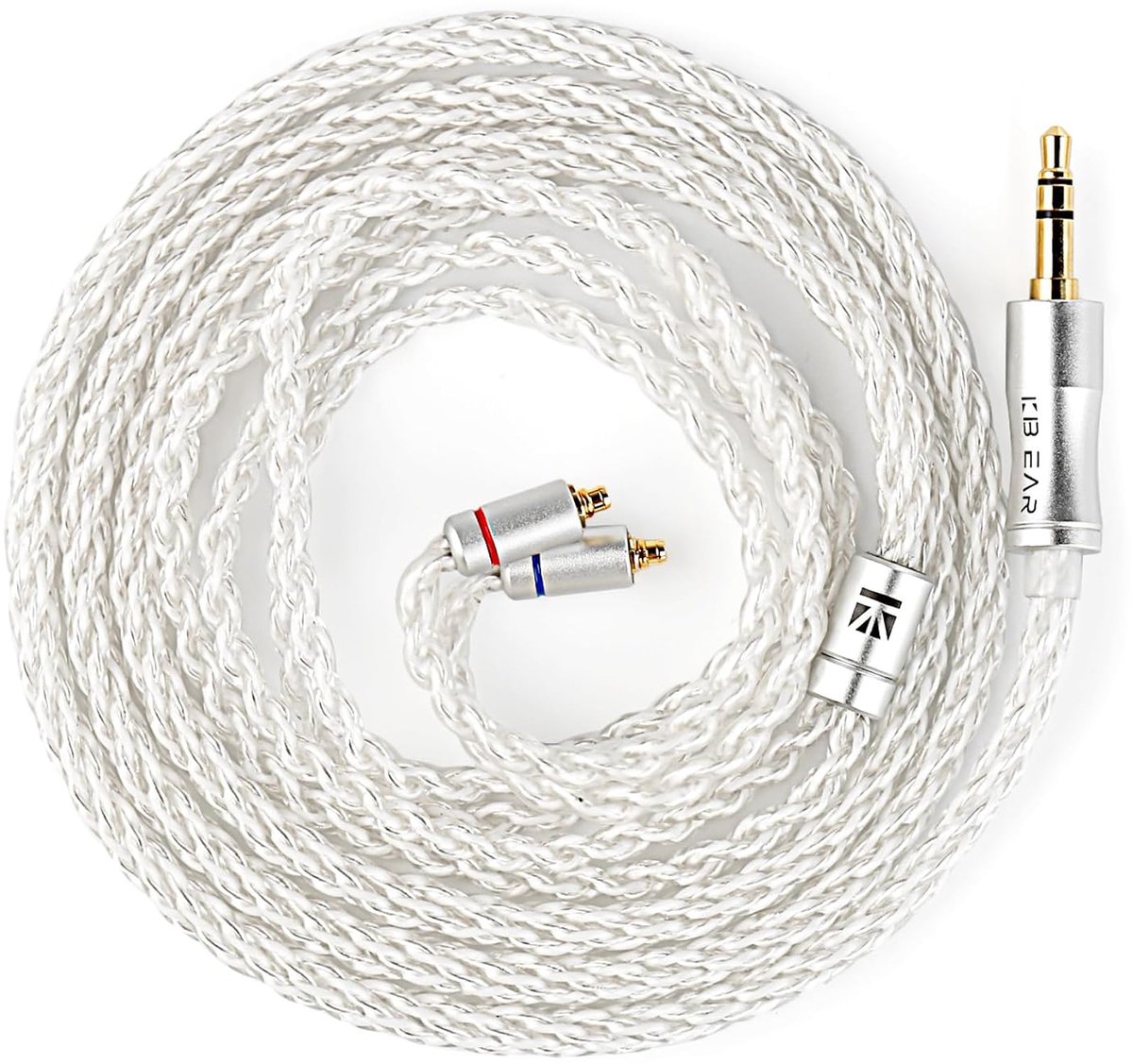 IEM-kabel 120 cm - 8Kern OFC - zilvergecoat - voor HiFi geluid - ShopVlot
