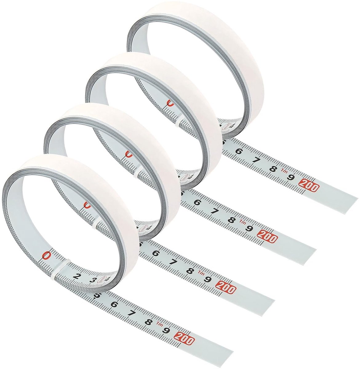 4Pcs 2m Self Adhesive Tape Measure Left to Right for T-Milling Cutter and Table Saw, Metal Ribbon for Woodworking Tools - ShopVlot
