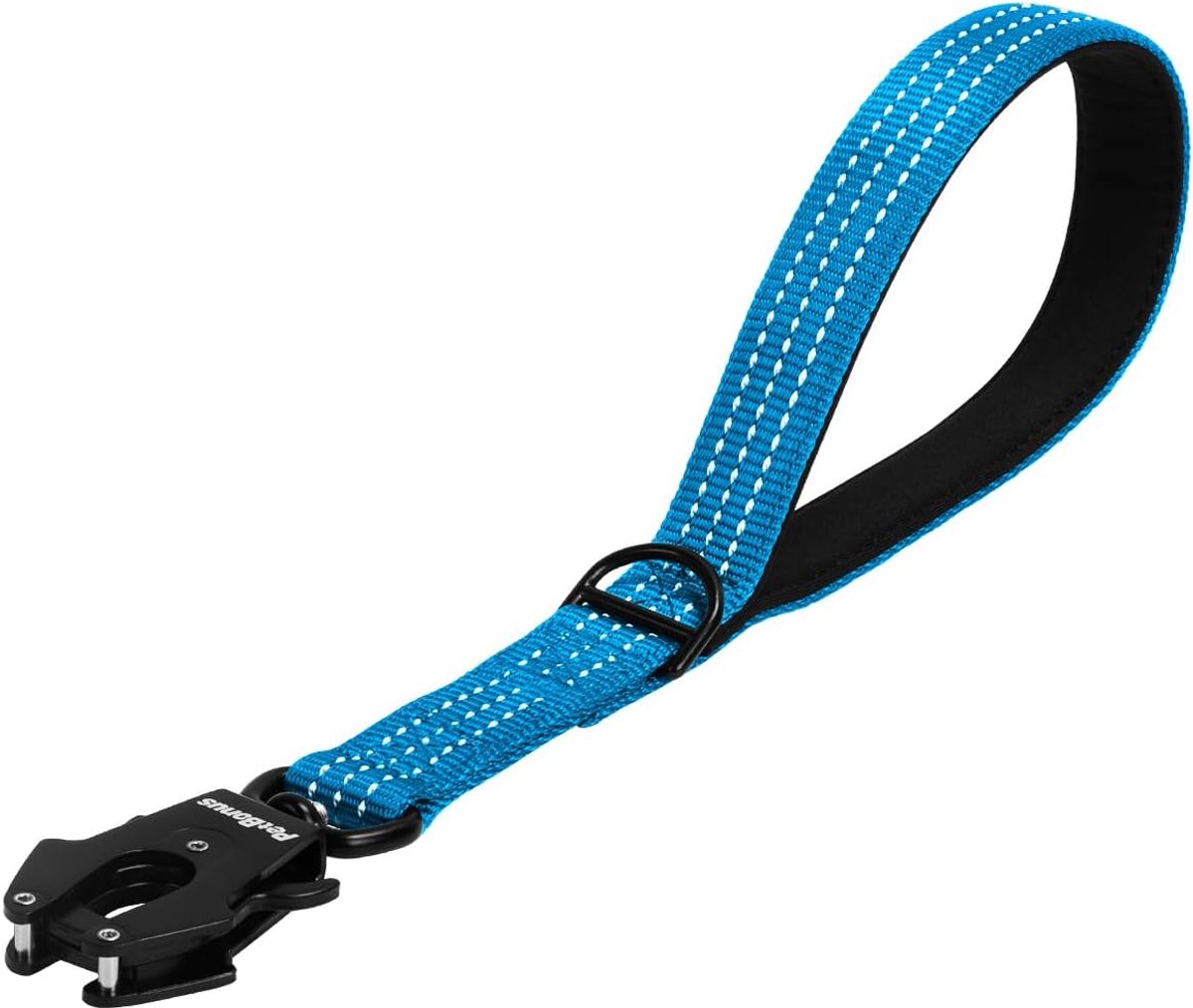 PetBonus Robuuste korte hondenriem 30 cm, nylon korte geleider met snelsluiting, gevoerde handgreep, reflecterende - ShopVlot