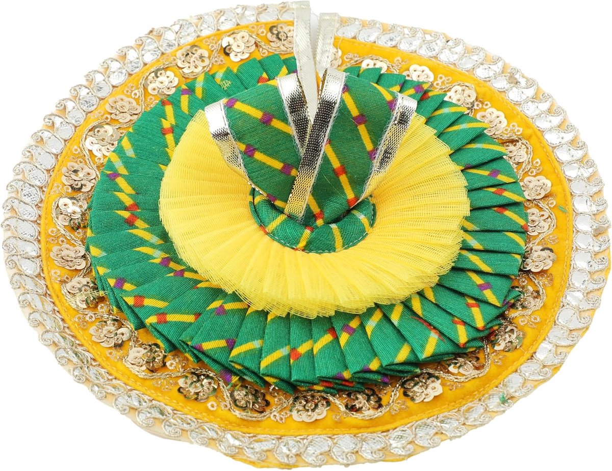 Laddu Gopal Dress Cloth Bhagwan Poshak of God Ball Gopal Kanha Krishna Kanhaiya Dev Vastra Mukut for Metal Idol Statue - ShopVlot