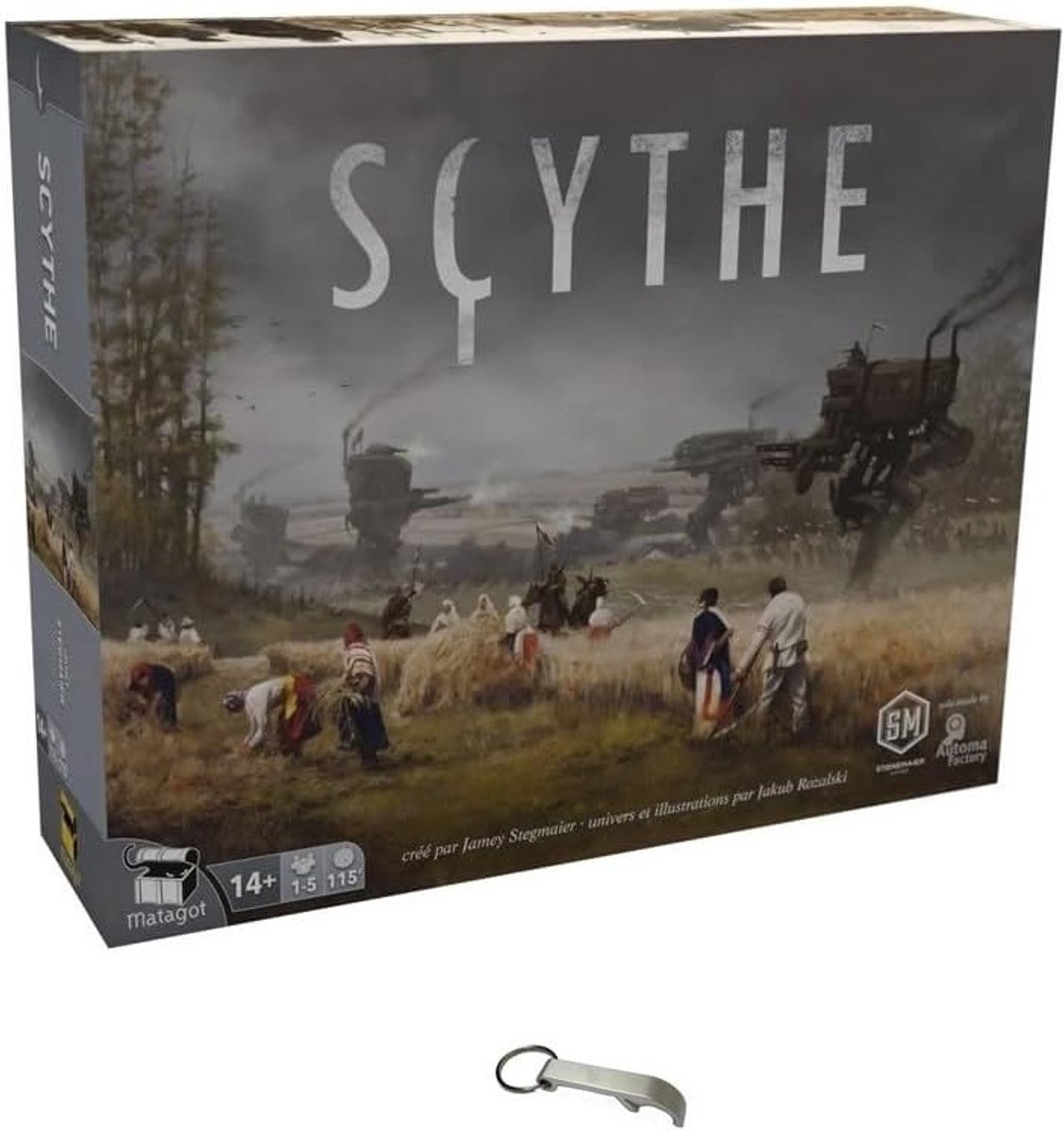 Scythe in French base game + 1 modular board + 1 bottle opener Flower (play base + tray) - ShopVlot