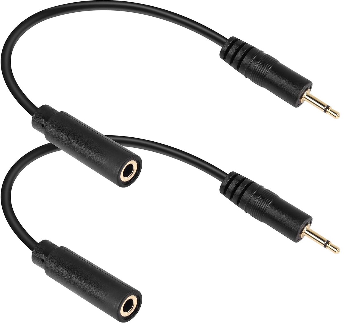 2.5mm to 3.5mm Adapter Cable, 2 Packs of 2.5mm Mono Male Head to 3.5mm Female Audio Jack, TRS Headphones for - ShopVlot