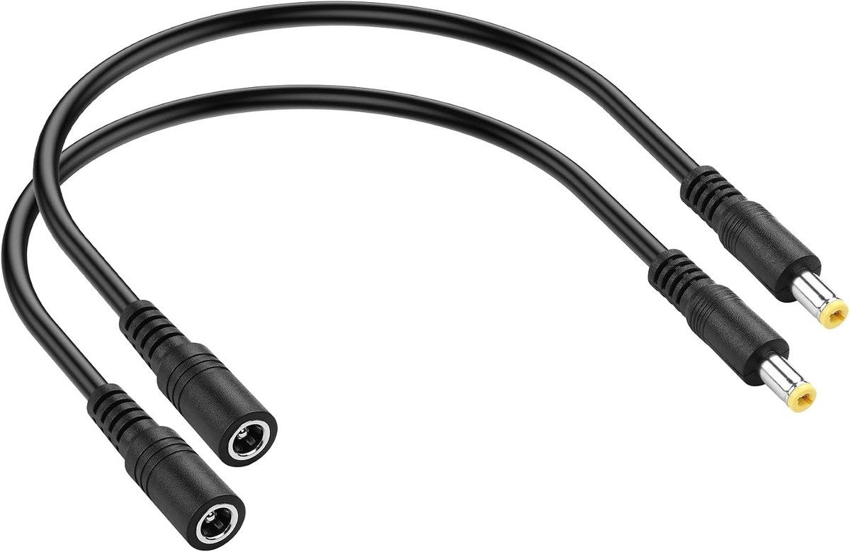 DC 5.5 x 2.5mm Power Cable, 2pcs DC 5.5mm x 2.5mm Male to Female Extension Cable for Security Camera, LED Strip, CCTV - ShopVlot