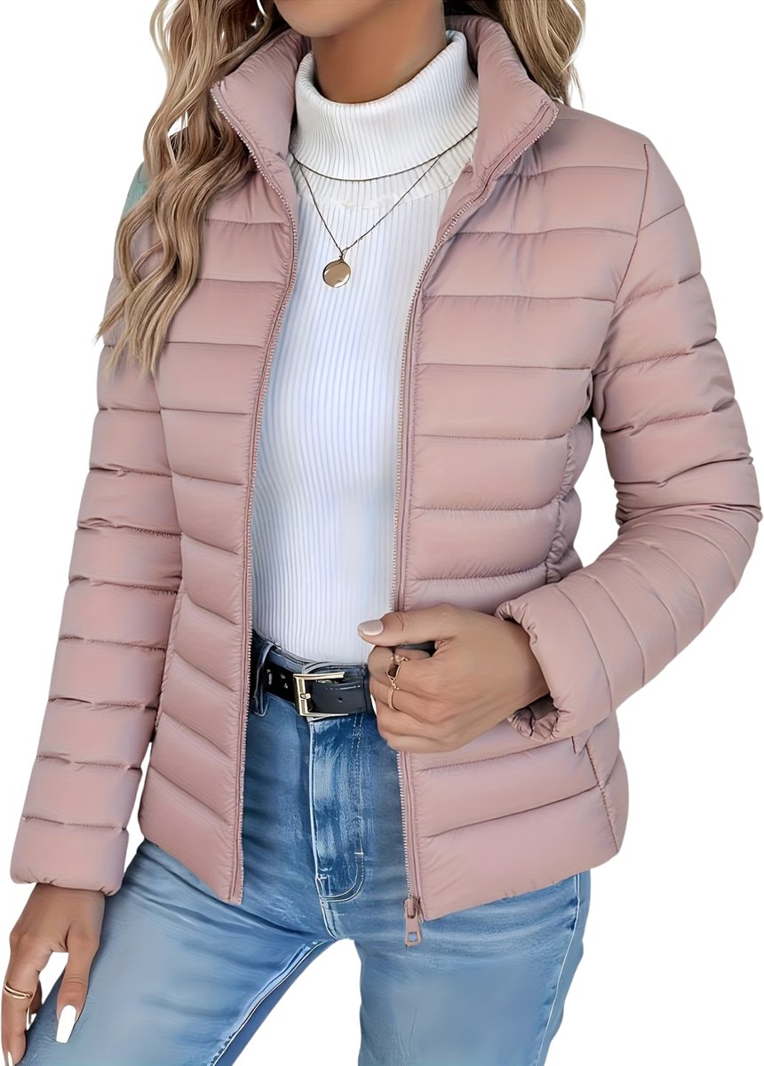 Currero Zomerjas Dames Tussenjas Zomerjack Volwassenen Windjack Windbreaker Outdoor Bleek Rozeachtig Grijs