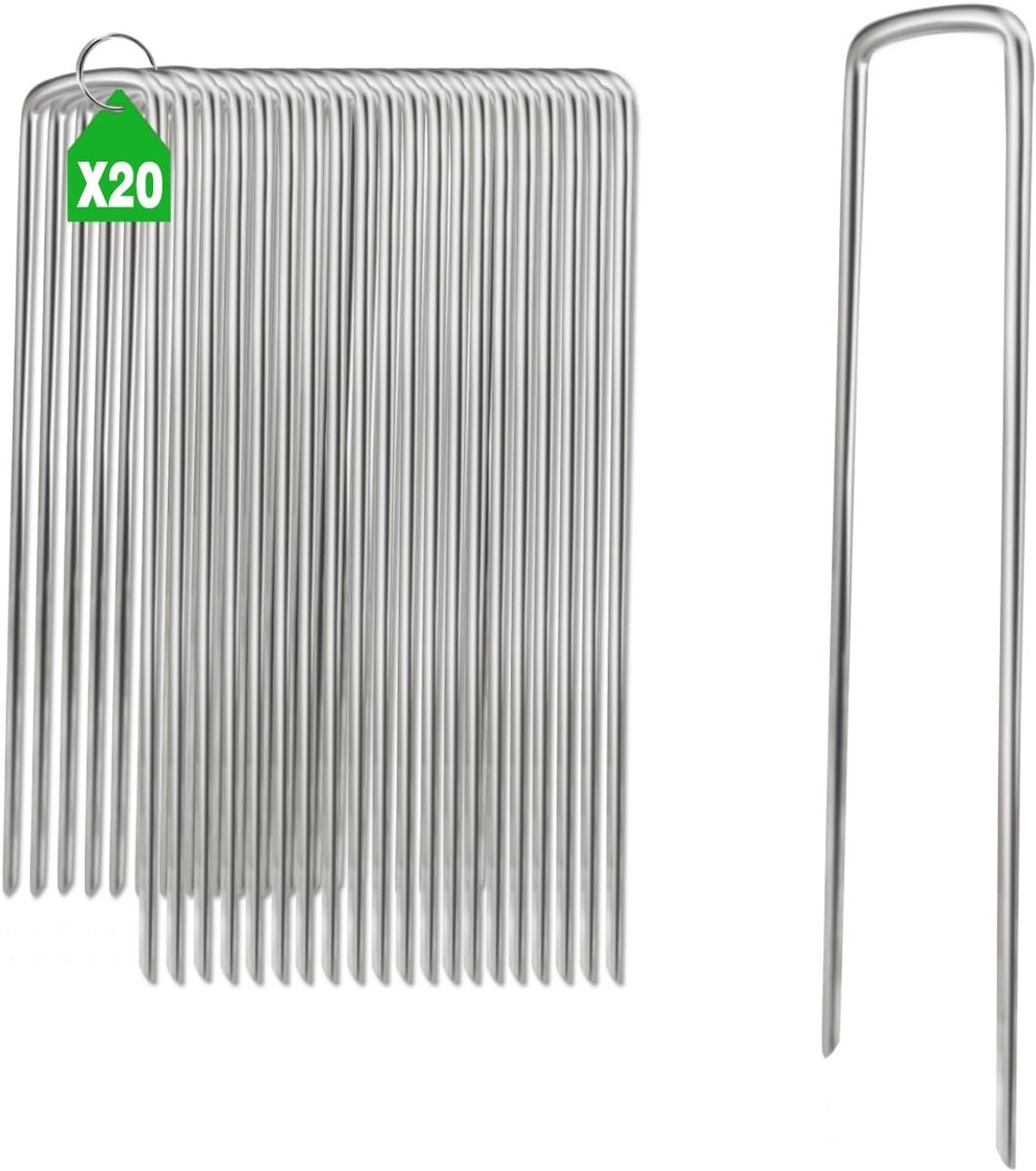 Ground Anchors, Galvanised Steel Pegs, Robust for Tent, Garden and Camping, Tent Hooks, Pegs, Weatherproof, 4 mm, 150 - ShopVlot
