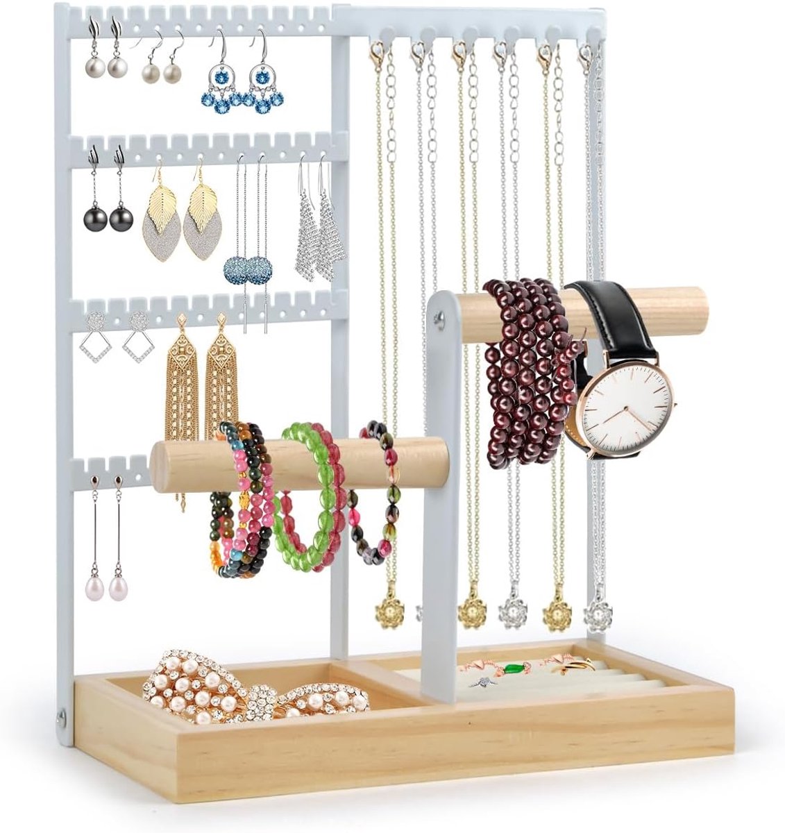 OctBird 22.5 x 12 x 28 cm, Jewellery Stand, Jewellery Stand, Earring Holder, Jewellery Storage, Chain Holder - ShopVlot